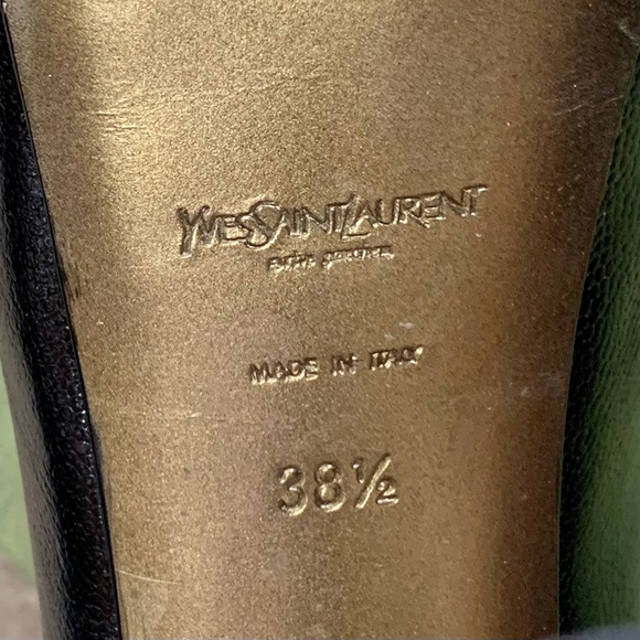 SOLD YSL Tribtoo Platform Pumps Yves Saint Laurent Tribute Leather 38.5 Black - Picture 12 of 14